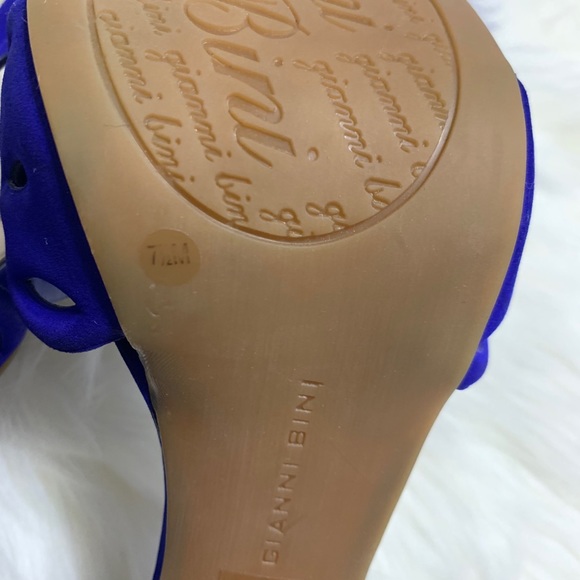 Gianni Bini Cobalt Blue Leather Suede Pumps 7.5M - Picture 7 of 9